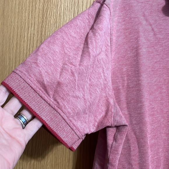 Palm Beach 2XL Classic Fit Vermillion Red and white 3 button golf polo shirt - Picture 4 of 10